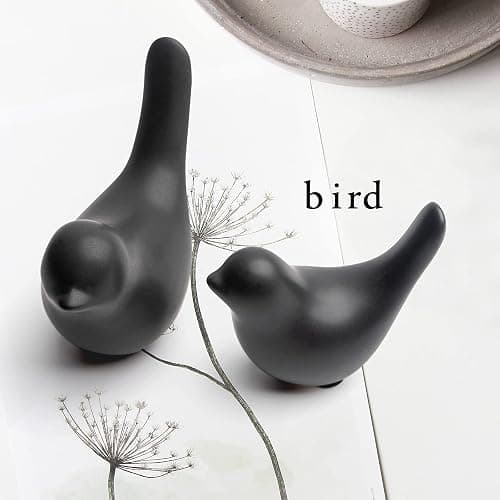 Notakia Small Birds Statues Home Decor Modern Style Decorative Ornaments for Living Room Decor, Bedroom, Office Desktop, Cabinets (Black 2Pcs Birds) thumbnail 7