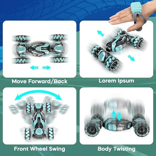 ZMMB Gesture Sensing RC Stunt Car - Best Gifts for Boys 6-12 Year Old 360° Rotating 4WD Remote Control Transform Hand Controlled Car Birthday Presents for Kids Age 7 8 9 10 11 yr thumbnail 5