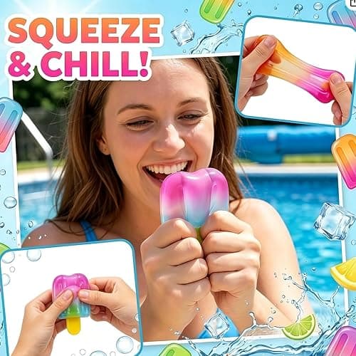 Ice Cream Squishy Stress Relief Toy, Slow Rising Soft Squeeze Fidget | Fun Gift Idea: A cute choice for summer parties, birthdays, stocking stuffers, gift baskets, and casual surprises. thumbnail 5