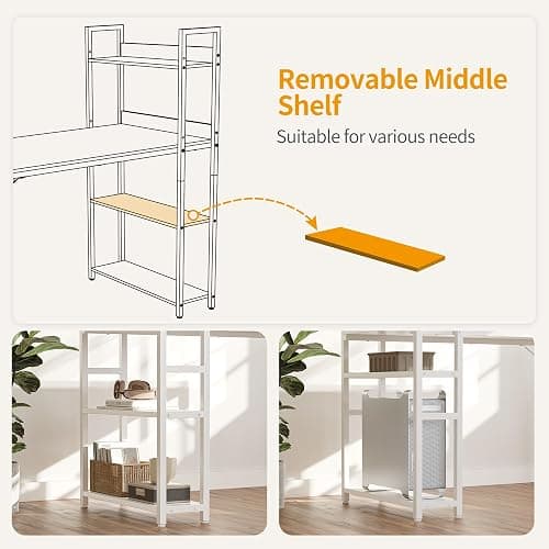 CubiCubi Computer Desk 40 inch with Storage Shelves Study Writing Table for Home Office,Modern Simple Style, White thumbnail 7
