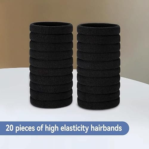 Ithyes hair ties no damage,Hair Bands for Women Thick Hair,20 Pcs Elastic Hair Ties for Women,Black Hair Bobbles for Women Men Girl,Hair Band Ponytail Holders,Hair Accessories,Scrunchies for Women thumbnail 5