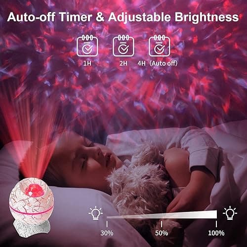 Rossetta Galaxy Projector, Star Projector for Bedroom, Night Lights for Kids Room with White Noise, Bluetooth Speaker, Timer and Remote, Room Decor, Gifts for Girls, Boys, Adults, Christmas, Birthday - White thumbnail 8