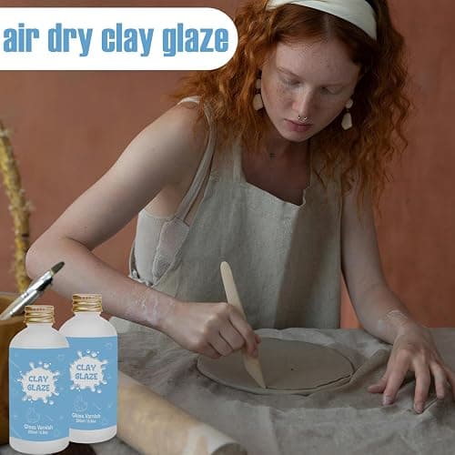 200ml Air Dry Clay Varnish，Air Dry Clay Sealant for Airdry Clay，Air Dry Clay Glaze Can Not Only Used to Prevent Clay Cracking, Scratches, and Wear,It Can Also Having a Glossy Glaze Effect (Gloss) thumbnail 7