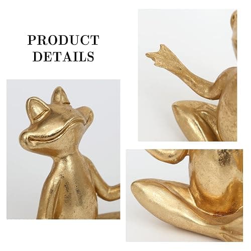 Suoedd Gold Frog Yoga Figurines 3 Pcs,Modern Decor for Shelf,Desk,Office | Bringing Peace,Tranquility,Good Luck,Power,Yoga Frog Statues For Table,Bookshelf,Living Room,Home Decor,Gifts for Mom,Women thumbnail 7