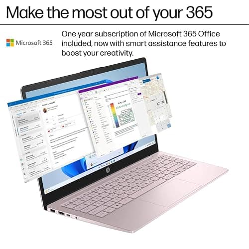 HP 14 Ultrabook • Back to School Limited Edition w/Microsoft 365 • Intel 4-Core CPU • 8GB RAM • 1.6TB Storage (128GB OnBoard w/ 512GB Portable Drive + 1TB OneDrive) • Tranquil Pink • Win 11 - 8GB RAM - Tranquil Pink thumbnail 7