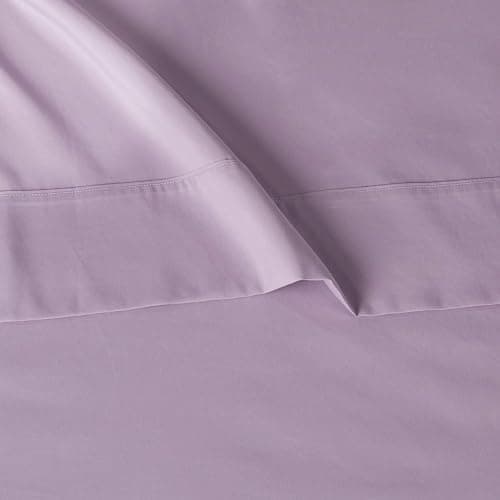 Amazon Basics Lightweight Super Soft Easy Care Wrinkle-Free Breathable Brushed Microfiber 3 Piece Bed Sheet Set with 14-Inch Deep Pockets, Twin, Frosted Lavender, Solid thumbnail 4
