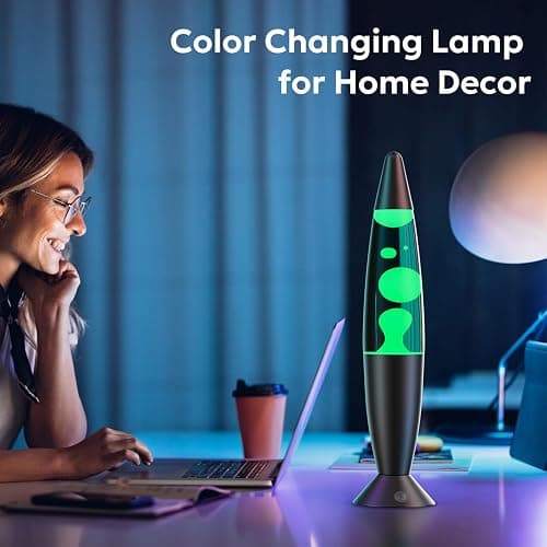 17 Colors LED Liquid Motion Lamps 13.5 Inch Color Changing Lamp Black Small Relax Night Light for Adults Kids Teens Sensory Mood Nightlight Mini Aesthetic Table Lamp for Bedroom, Retro Home Decor thumbnail 6