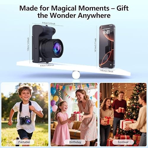 4K Digital Camera for Photography & Vlogging, 56MP Point and Shoot Digital Cameras with 180° Flip Screen, 16X Zoom Compact Travel Camera, Portable Cámara for Adults & Beginners with 32GB SD Card thumbnail 7