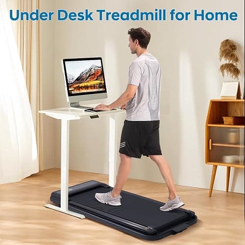 Treadmill with Handles, Folding Foldable Electric Treadmills for Home Small, 3.0HP Walking Pad Treadmills with Handle Bar, 3 in 1 Under Desk Treadmill with Remote Control, LED Display, 300LBS Capacity thumbnail 4