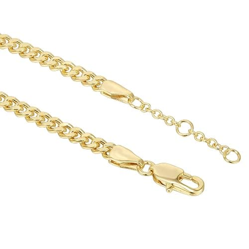 PAVOI 14K Gold Plated Paperclip/Curb/Figaro Chain Adjustable Bracelet for Women thumbnail 3