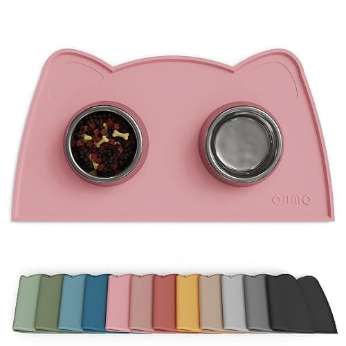 OHMO Cat Food Mat, Silicone Waterproof Dog Food Mat, Non-Skid Spill Proof Pet Feeding Mat for Food and Water, Easy to Clean Dog Placemat - Image 1