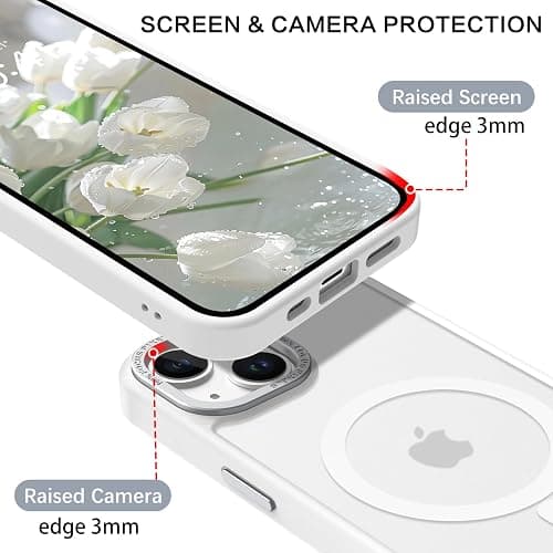 BENTOBEN Magnetic for iPhone 13 Case & iPhone 14 Case [Compatible with Magsafe] Translucent Matte Phone Case iPhone 13/14 6.1 inch Slim Thin Shockproof Women Men Protective Cover, Pure White thumbnail 5