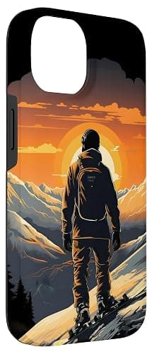 Snowboarding Snowboard Snowboarder Mountain Sunset Case for iPhone 14 thumbnail 3