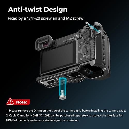 SmallRig Cage with Silicone Handgrip & Cold Shoe for Sony a6100, a6300, a6400-3164 thumbnail 2