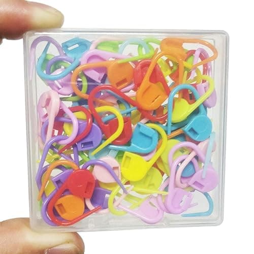 50 Pieces Colorful Knitting Markers Crochet Clips Crochet Pins Bulk Stitch Markers Locking Stitch Knitting Place Markers DIY Craft Plastic Safety Pins Weave Stitch Needle Clip Counter(10 Colors) thumbnail 3