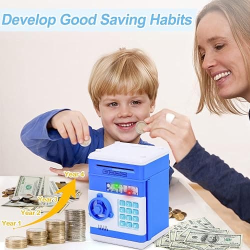 Refasy Piggy Bank Cash Coin Can ATM Bank Electronic Coin Money Bank for Kids Age 3-12, Money Savings Box Mini ATM Coin Bank Toys Gifts for 3 4 5 6 7 8 9 10 11 12 Year Old Boys Girls thumbnail 2