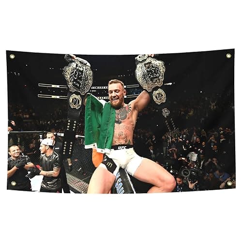Conor McGregor Boxing Flag Funny Poster Durable Man Cave Wall Flag with Brass Grommets 3x5 Feet Tapestry for College Dorm Room Decor,Outdoor,Bedroom, Parties gifts, travel, filming,events,festivals.. - Image 1