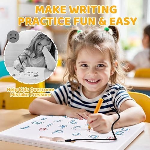 GAMENOTE Double Sided Magnetic Letter & Number Board Set - Alphabet & Numbers Tracing Board for Toddlers, ABC Uppercase & Lowercase Practicing, Math Learning, Educational Toys for Kids thumbnail 7