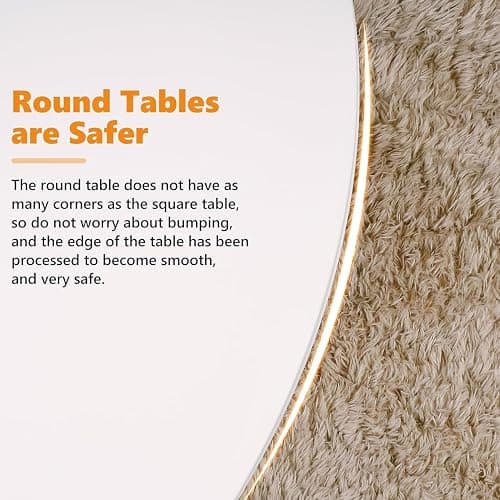 TUOMUR White Round Dining Table, 31.5" Circle Tulip Table Kitchen Round Dining Table for 2-4 People with Thickened Top and Metal Pedestal, Mid Century Leisure Table for Home, Dining Room, Cafe thumbnail 4
