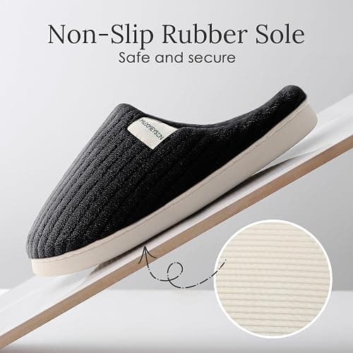 HUXMEYSON Slippers for Women, Warm Memory Foam Comfy House Slippers with Anti-Skid Rubber Sole for Indoor and Outdoor thumbnail 6