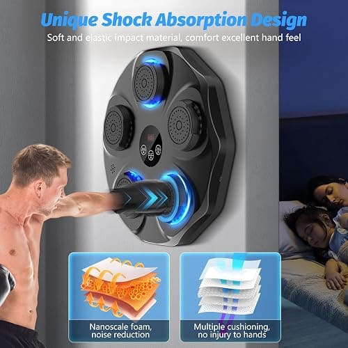 TGLLM Music Boxing Machine, Interactive Punching Trainer with Boxing Gloves, Large Size Wall Mounted Electronic Boxing Target for Adults Kids, 9 Modes & 9 Speeds thumbnail 5