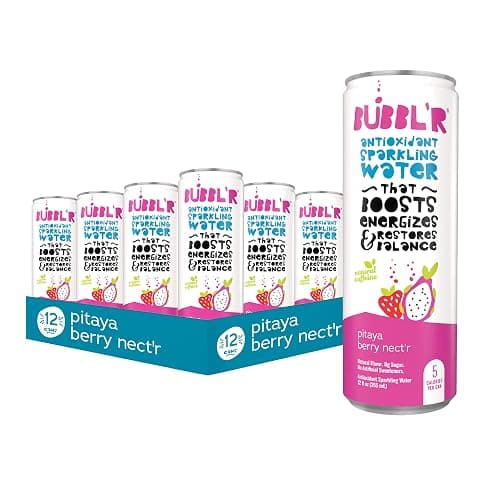 BUBBL'R pitaya berry nect'r, Antioxidant Sparkling Water with Natural Caffeine, 0g Sugar, Gluten Free, All Natural Flavors, 12 Fl Oz Cans, 12 Count - Image 1