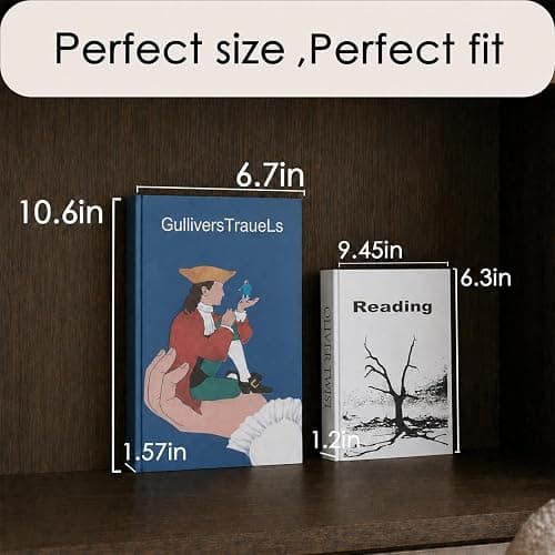 Decorative Books Set of 2, Blue and White Book Boxes with Hidden Storage | Magnetic Closure for Coffee Table and Bookshelf Styling; Organizes Remotes, Keys, Notes, Jewelry and Small Keepsakes thumbnail 2