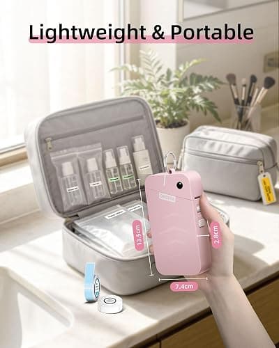 ORGSTA Label Maker, S001 Portable Bluetooth Label Maker Machine with Tape, Thermal Label Printer for Home, Office, School Organization, Wireless Mini Labeler Machine, Pink thumbnail 5