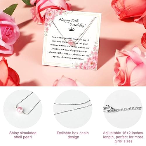 Frerdui 10th Birthday Gifts for Girls, Happy 10th Birthday Gift Ideas, Popular Top Gifts for 10 Year Old Girl, 10 Year Old Girl Birthday Gifts w/In My Double Digits Era Cup Belt Bag Pearl Necklace - 10th birthday gifts w/ belt bag thumbnail 7