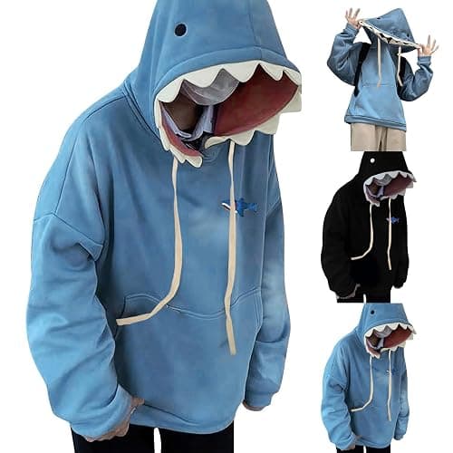 RGDYPKO Women's Cute Shark Hoodies Causal Long Sleeve Hooded Sweatshirts Trendy Fall Pullover Outfits with Kangaroo Pocket thumbnail 6