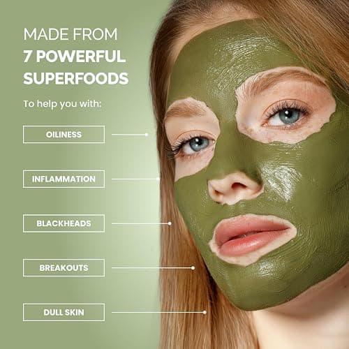 PLANTIFIQUE Clay Mask with Avocado & Superfoods - Korean Face Masks Skincare Products - Dermatologically Tested - Masque Visage Beauté - Gift Idea, 110g / 3.88 fl oz thumbnail 3