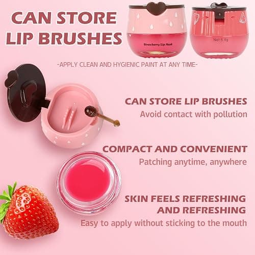 2 PCS Bee Lip Balm Lip Mask Honey Pot,Honey & Strawberry Lip Mask Propolis Moisturizing Lip Balm,Hydrating Prevention Dry & Cracked,Mothers Day Gifts,Teacher Appreciation Gifts,Easter Basket Stuffers thumbnail 7