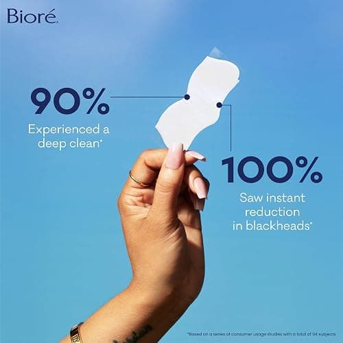 Bioré Original Blackhead Remover Strips, Deep Cleansing Nose Strips With Instant Pore Unclogging, Features C-Bond Technology, Oil-Free, Non-Comedogenic Use, 14 Count thumbnail 7