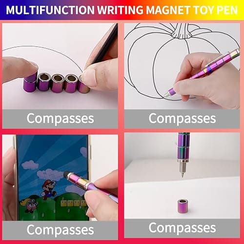CNMTCCO Magnetic Fidget Pen with Balls Magnetic Pen for Decompression Ballpoint Magnet Pen Finger Toy Gift DIY Metal for Ages Teenage Boys Girls 8-15 to Relieve Stress and Anxiety thumbnail 5