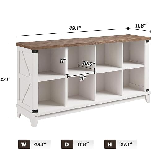 EnHomee 8 Cube Storage Organizer, Cube Organizer with Storage, Book Shelf for Bedroom and Home Office,White,Wood thumbnail 3