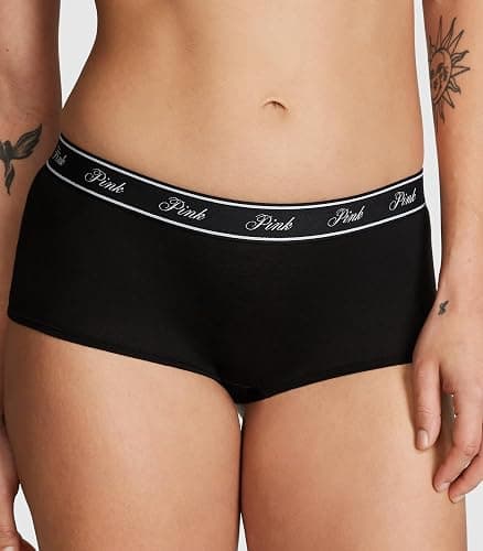Victoria's Secret PINK Women's Cotton Logo Boyshort Underwear, Full Coverage Panties for Women, Multi Pack (XS-XXL) thumbnail 2