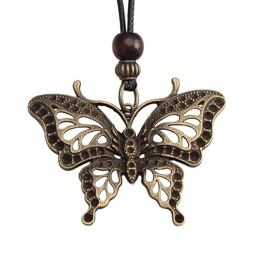 GelConnie Leather Cord Necklace Chain Multilayer Wooden Pendant Necklaces Vintage Jewelry Boho Long Sweater Necklace for Women Men - Image 1