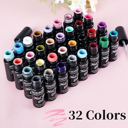JODSONE Gel Polish Nail Art Gel Liner Set 32 Colors Orange Grey Pink Green Blue White Black Need U V Lamp Cured with Thin Brush Gift for Girls thumbnail 3