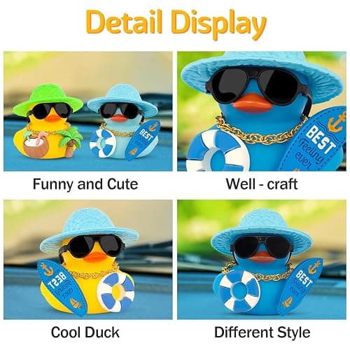 wonuu Summer Beachy Vacation Duckies, Tropical Paradise Rubber Duck Beach Surfing Ocean Voyage Rubber Ducks (Blue, Surf Board, Lifebuoy) thumbnail 4