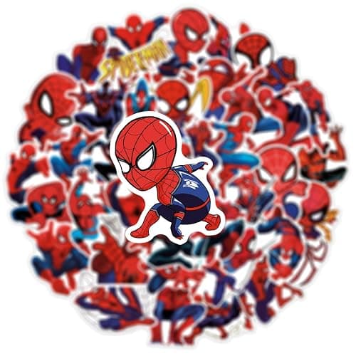50pcs Spiderman Stickers for Water Bottle, Cool Superhero Movie Waterproof Vinyl Decal for Kids Teen Adult Laptop Skateboard Phone Travel Case Bike Guitar Computer thumbnail 6