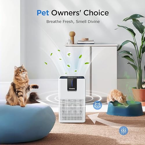 Air Purifiers for Home Large Room Up to 1250 Ft², MOOKA H13 HEPA Air Purifier for Pets Dust Odor Smoke, Aromatherapy Function, Air Cleaner with 15dB Quiet Sleep Mode for Bedroom Office Living Room thumbnail 7