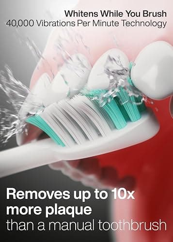 Aquasonic Vibe Series Ultra-Whitening Toothbrush – ADA Accepted Electric Toothbrush - 8 Brush Heads & Travel Case – 40,000 VPM Motor & Wireless Charging - 4 Modes w Smart Timer – Optic White thumbnail 3