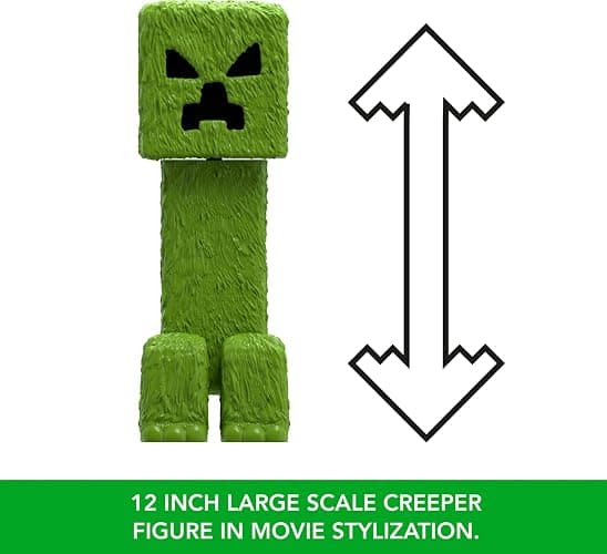 Mattel Minecraft Large-Scale Action Figure, 12-inch Posable Creeper Toy Collectible Inspired by A Minecraft Movie thumbnail 3