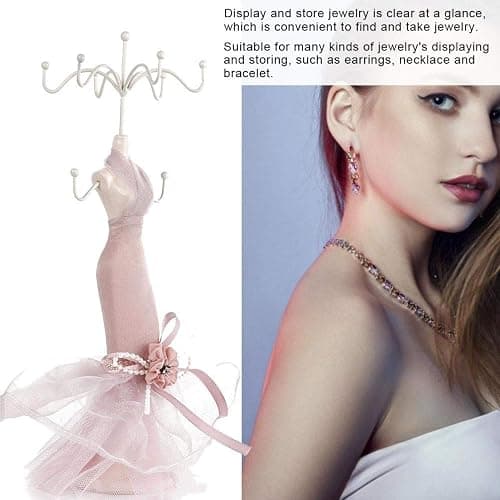 Salmue Princess Dress Jewelry Stand - Holder for Necklace, Earring, Ring - Lady Model Dress High-heeled Shoes Display (Small Model) thumbnail 6