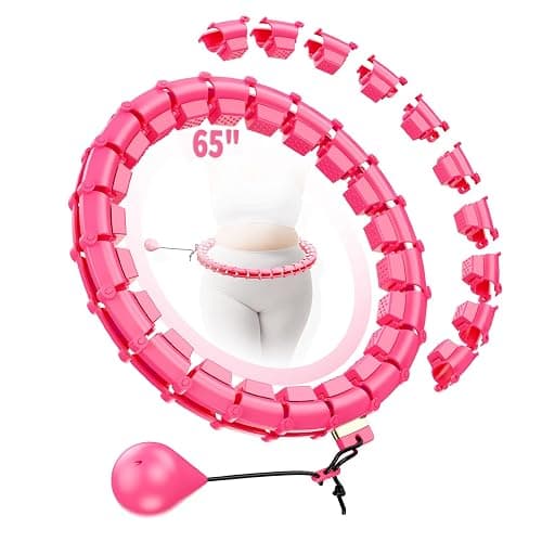 RJOP Weighted Hoop Fitness Circle – 32 Detachable Segments, 65-Inch Plus Size, Efficient Home Fitness and Weight Loss for Adults & Women - Image 1