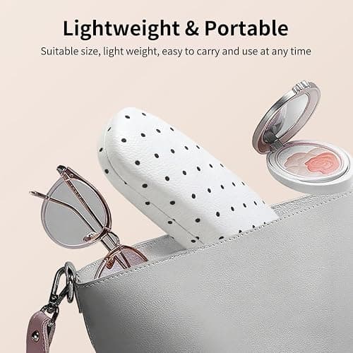 Knagsfa Glasses Case Hard Shell, Cute Sunglasses Case for Women Leather Protective Case for Eyeglass with Cleaning Cloth thumbnail 7