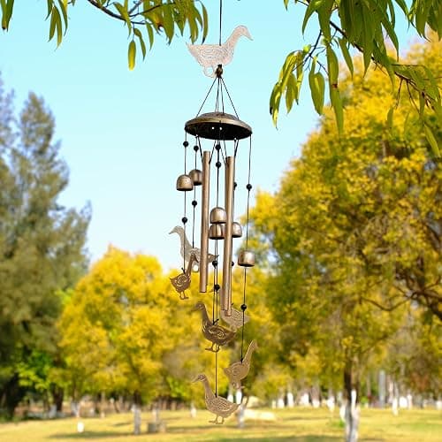 GDNSFIT Duck Wind Chimes for Outside, Metal Windchimes Outdoors, Duck Gifts for Women/Men, Memorial/Birthday Gifts, Garden Decor for Outside, Patio or Yard, Durable Chimes for Outdoors thumbnail 6