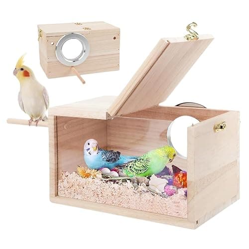 Parrot Breeding Box,Parrot Nesting House - Parrot Breeding Mating Box, Bird Nesting House, Parakeet Breeding Box for Cage, Budgies, Lovebirds, Cockatiel - Image 1