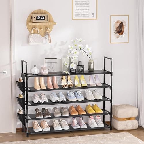 OYREL 5 Tier Shoe Organizer Rack for Closet, Entryway, Garage, Door, Space Saving, Shoe Holder Stand/Tower, Large, 20-25 Capacity thumbnail 9
