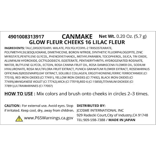 CANMAKE - Glow Fleur Cheeks - Long-Lasting Light Natural Blending Gentle Pearl Radiance - 0.20oz (5.7g) (16 Lilac Fleur (4901008313917)) thumbnail 8